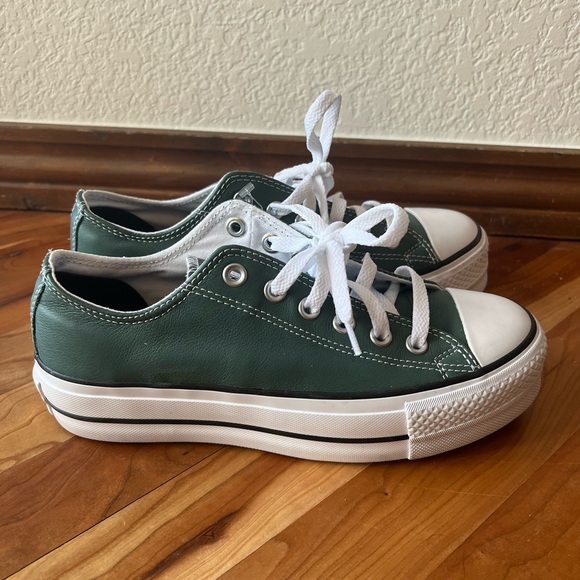 CONVERSE CTAS OX LIFT FOREST PINE/WHITE/BLACK WOMEN'S PLATFORM SNEAKERS A06181C - Picture 2 of 13